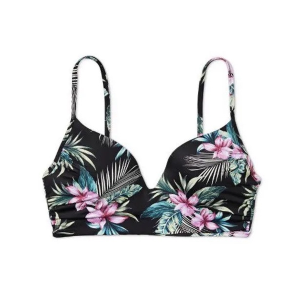 2/$15 Shade & Shore Womens Floral lightly lined Bikini Top Underwire Size 34B - Picture 4 of 6